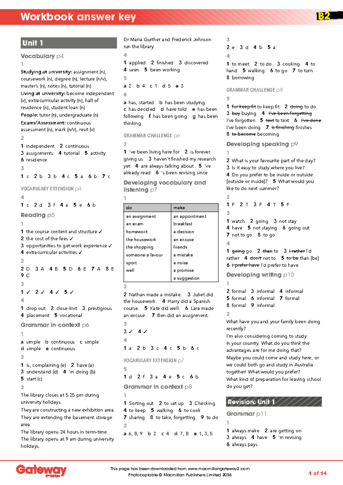 Unit 1 & 2 Vocabulary and Grammar Notes for English Study (ENG101 ...