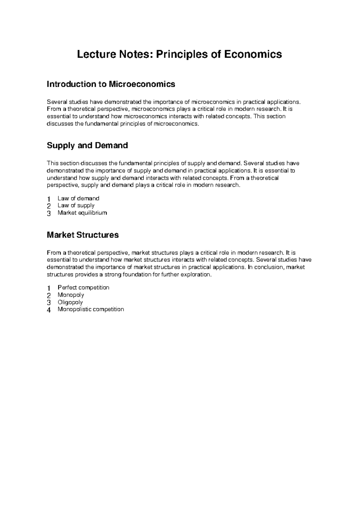 Lecture Notes: Principles of Microeconomics (ECO101) - Studocu