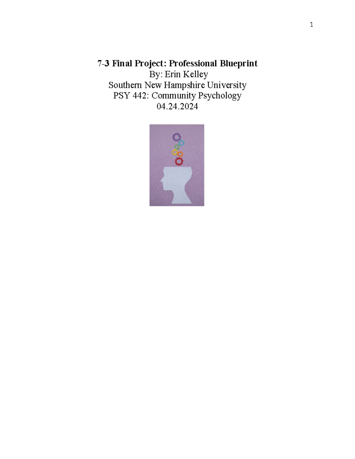 Final Blueprint EK - 7-3 Final Project: Professional Blueprint By: Erin ...