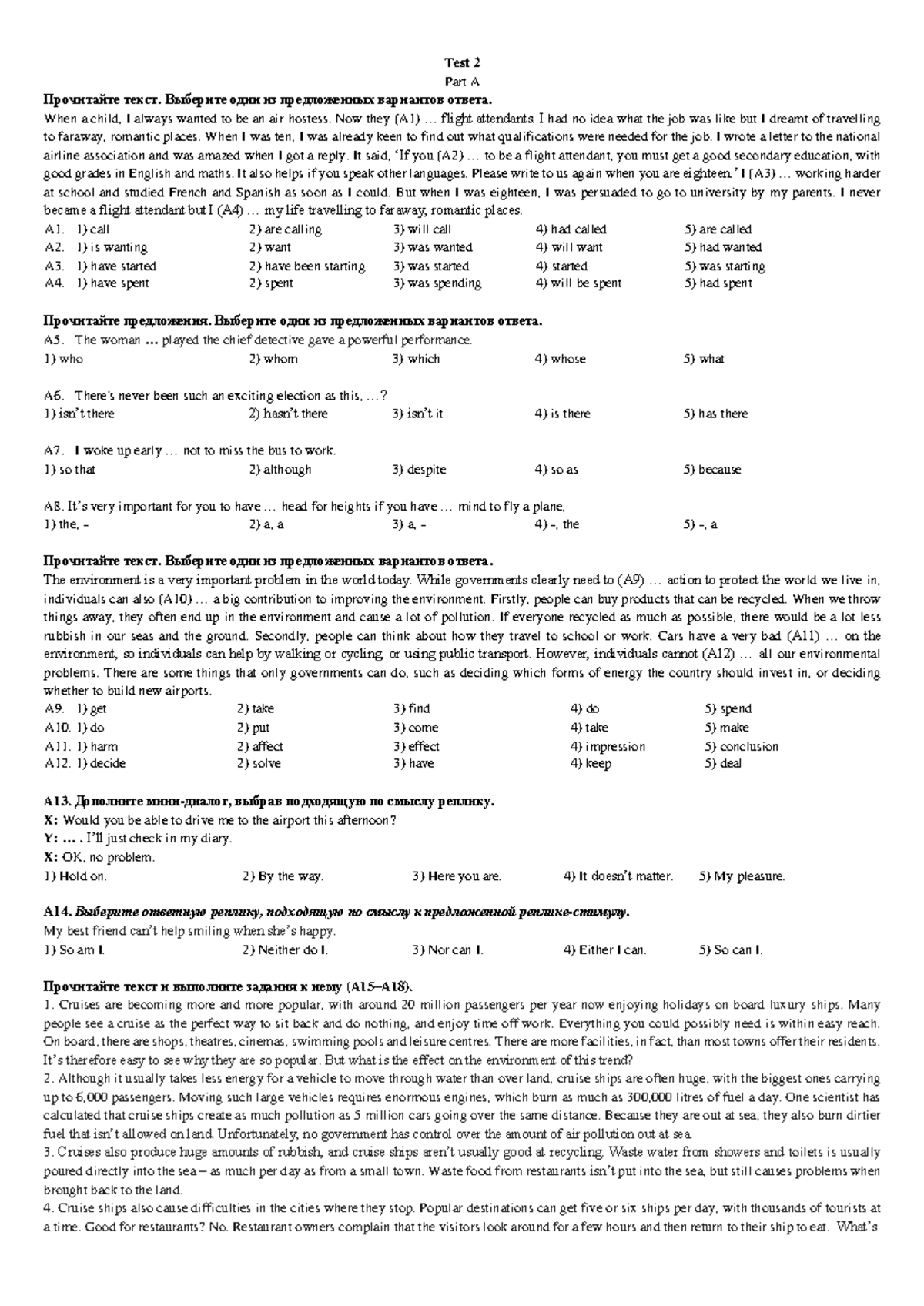 Test 2 Part A: English Language Proficiency Assessment - Studocu