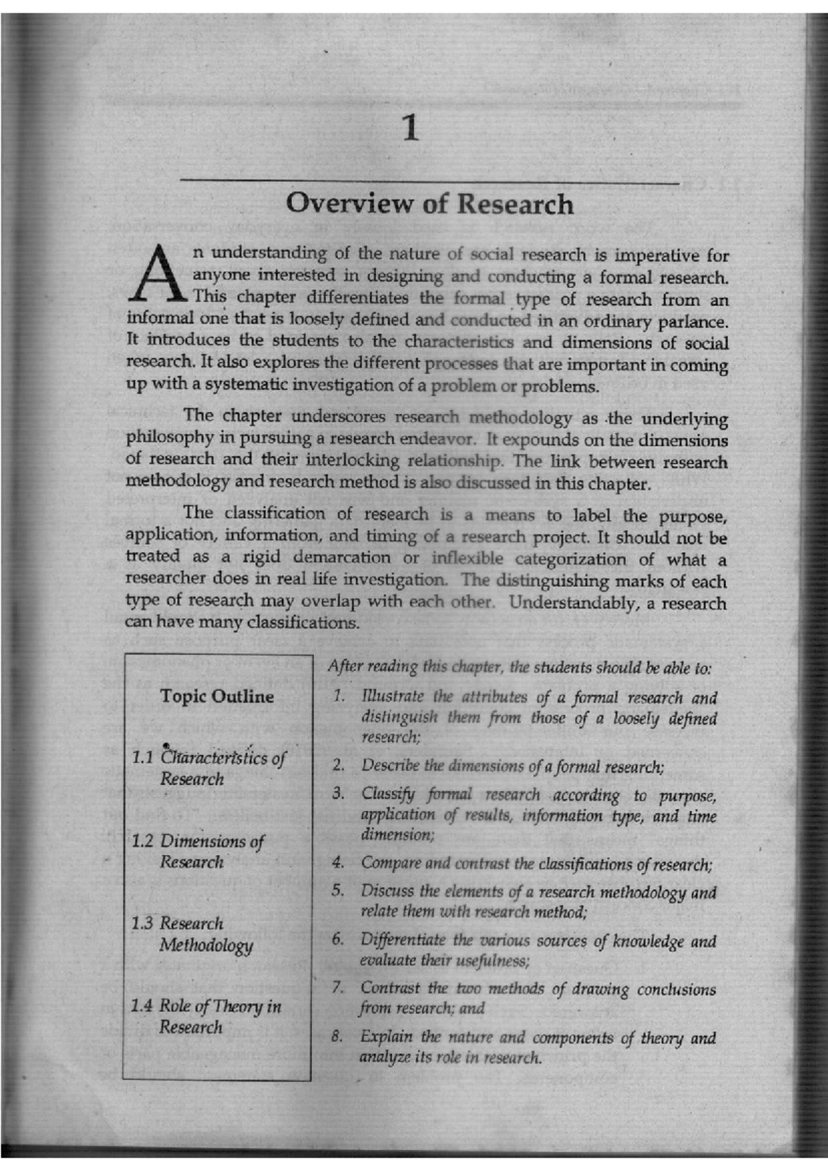 Chapter 1: Overview of Social Research Methodology and Characteristics ...