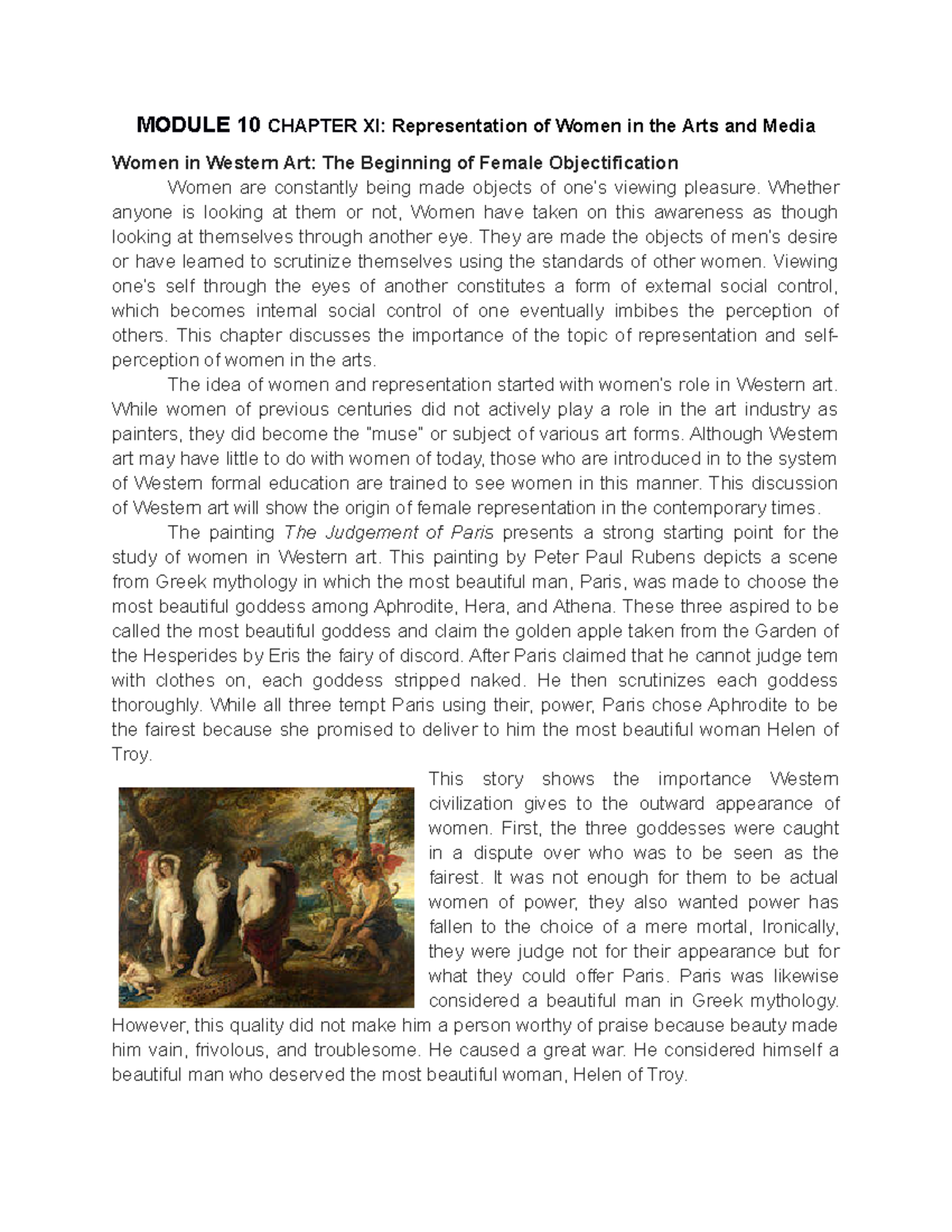 Module 11 Chapter XI - Lecture notes 11 - Gender and Society - PangSU ...
