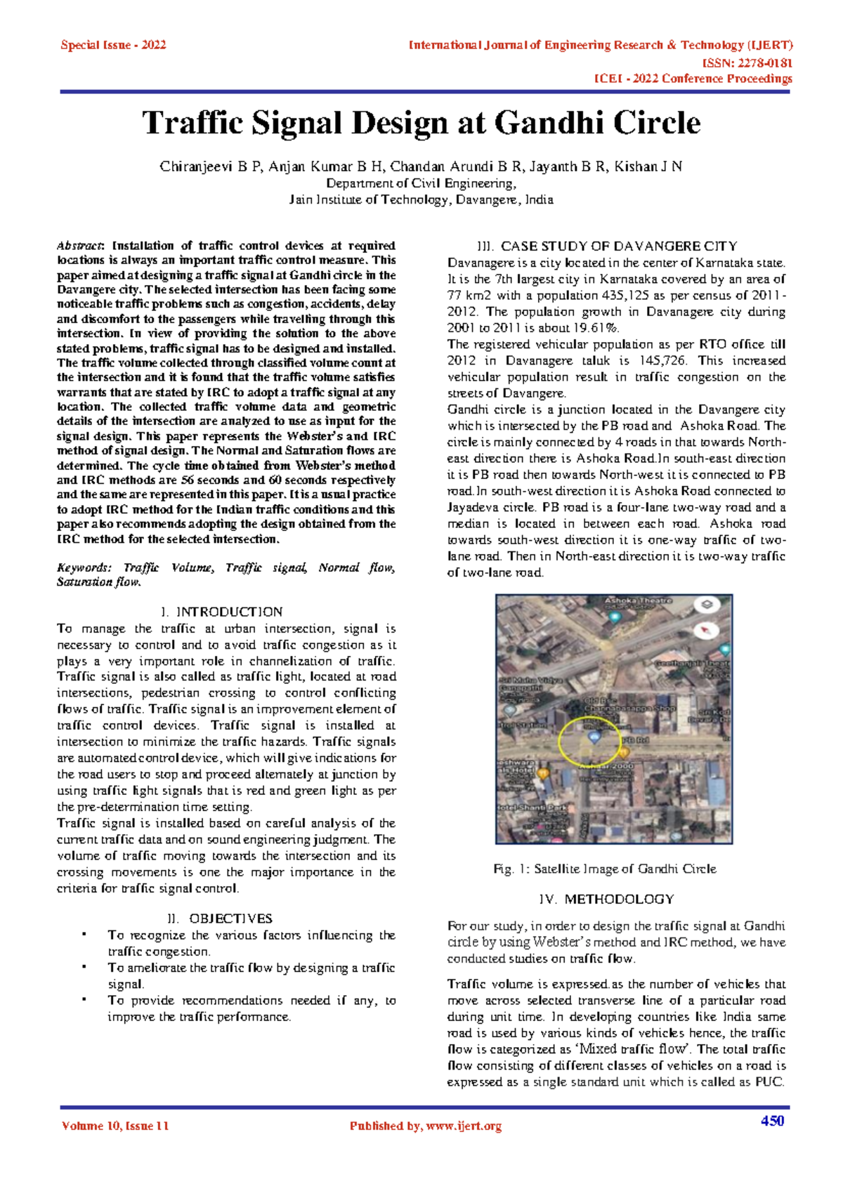 Traffic Signal Design Case Study at Gandhi Circle (IJERT 2022) - Studocu