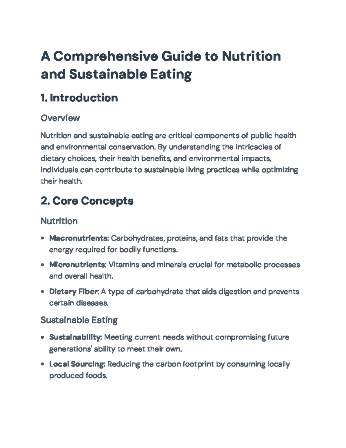 Nutrition and Sustainable Eating: A Comprehensive Guide for Health - A ...