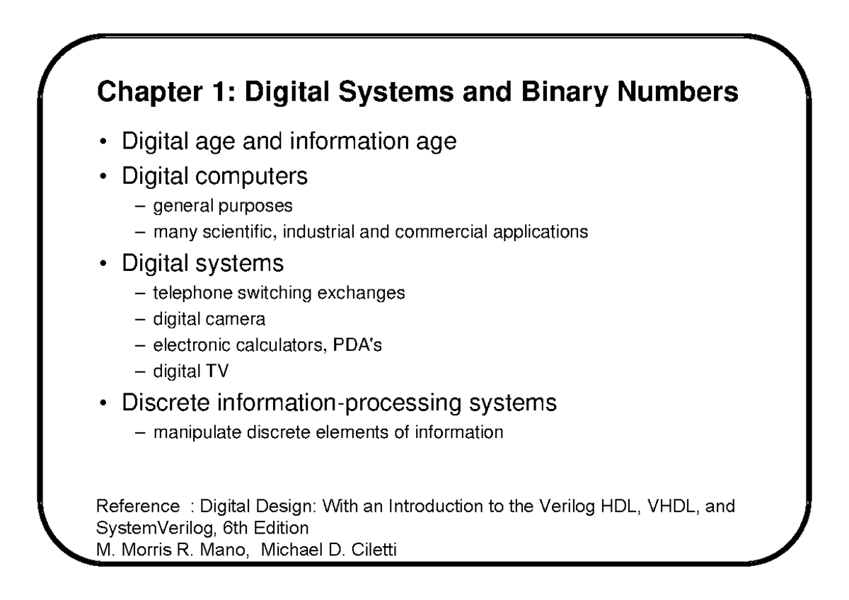 DBMS Notes Unit 1: Digital Systems & Binary Numbers Overview - Studocu
