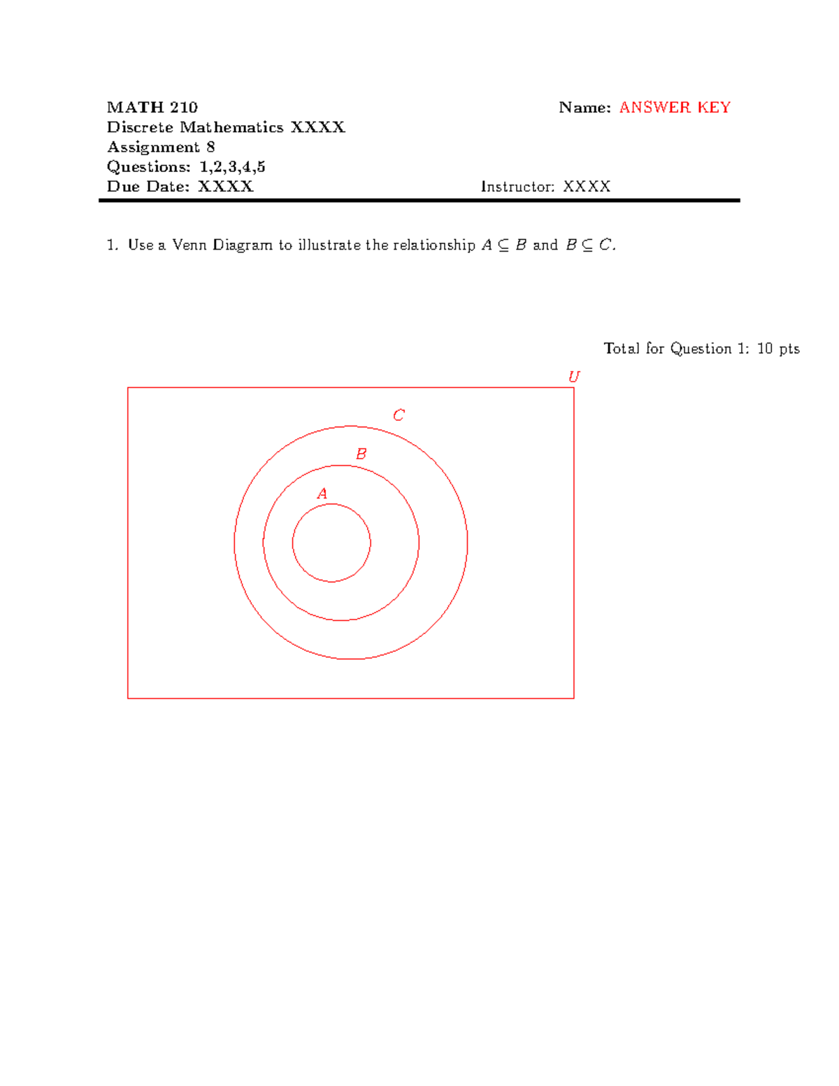 MATH 210 Discrete Math Assignment 8 Answer Key Solutions - Studocu