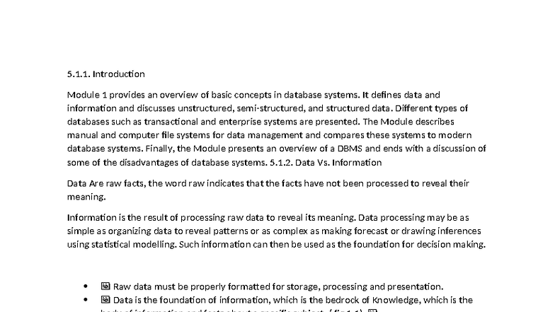 Database Systems Overview: Key Concepts and DBMS Functions (Units 1 ...