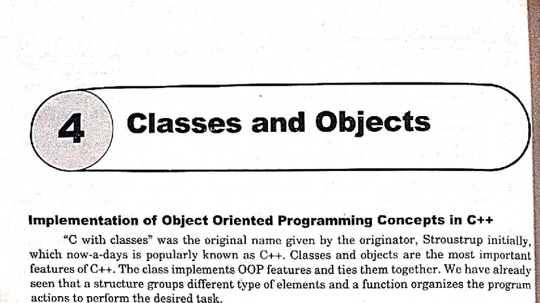 Unit 4: Classes and Objects in Object-Oriented Programming Concepts ...