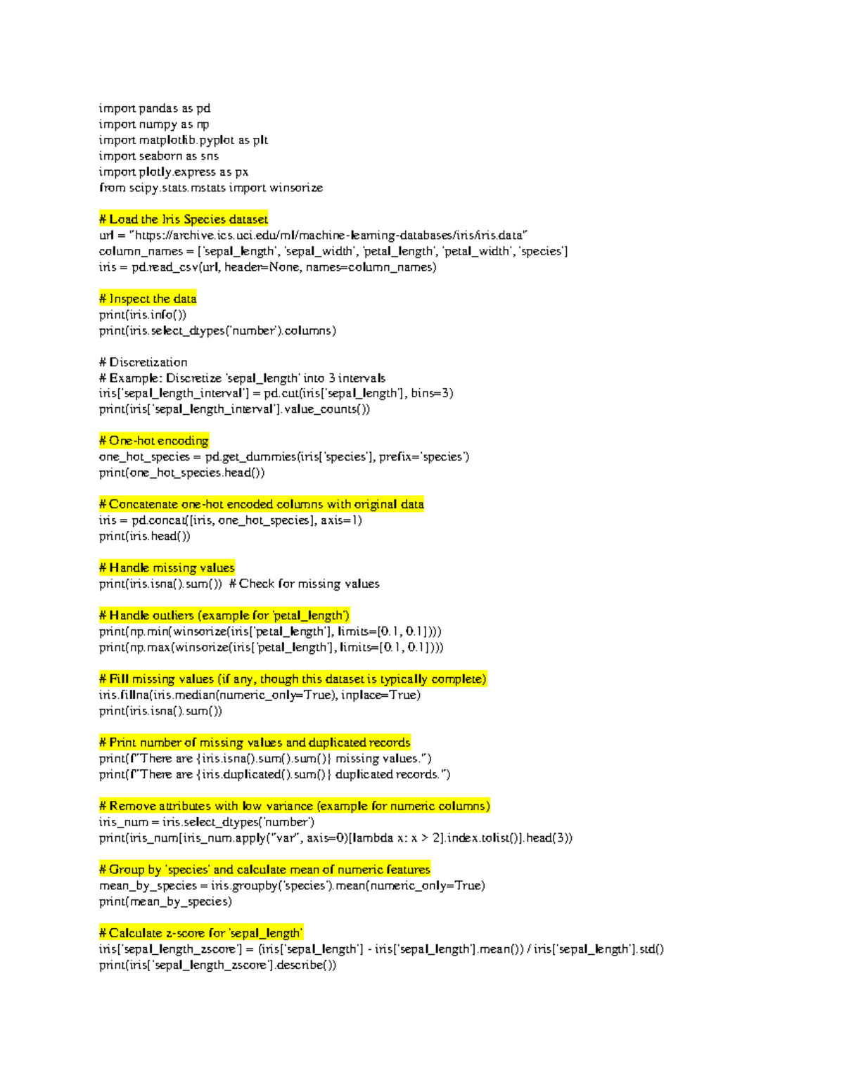 Week 2 Assignment - Data Analysis with Iris Dataset - Studocu
