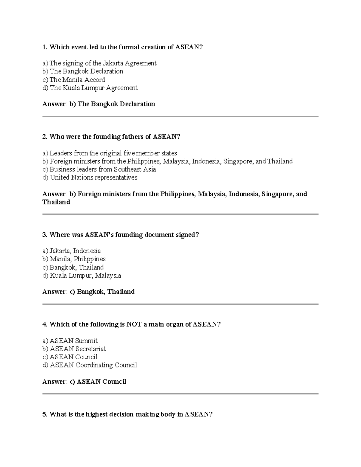 ASEAN Overview: Key Events, Structures, and Member Roles - Studocu