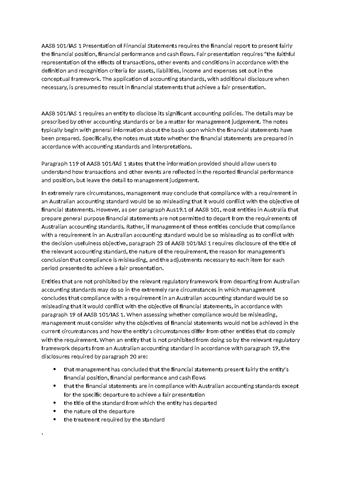 AASB 101 - Key Aspects of Financial Reporting & Accounting Standards ...