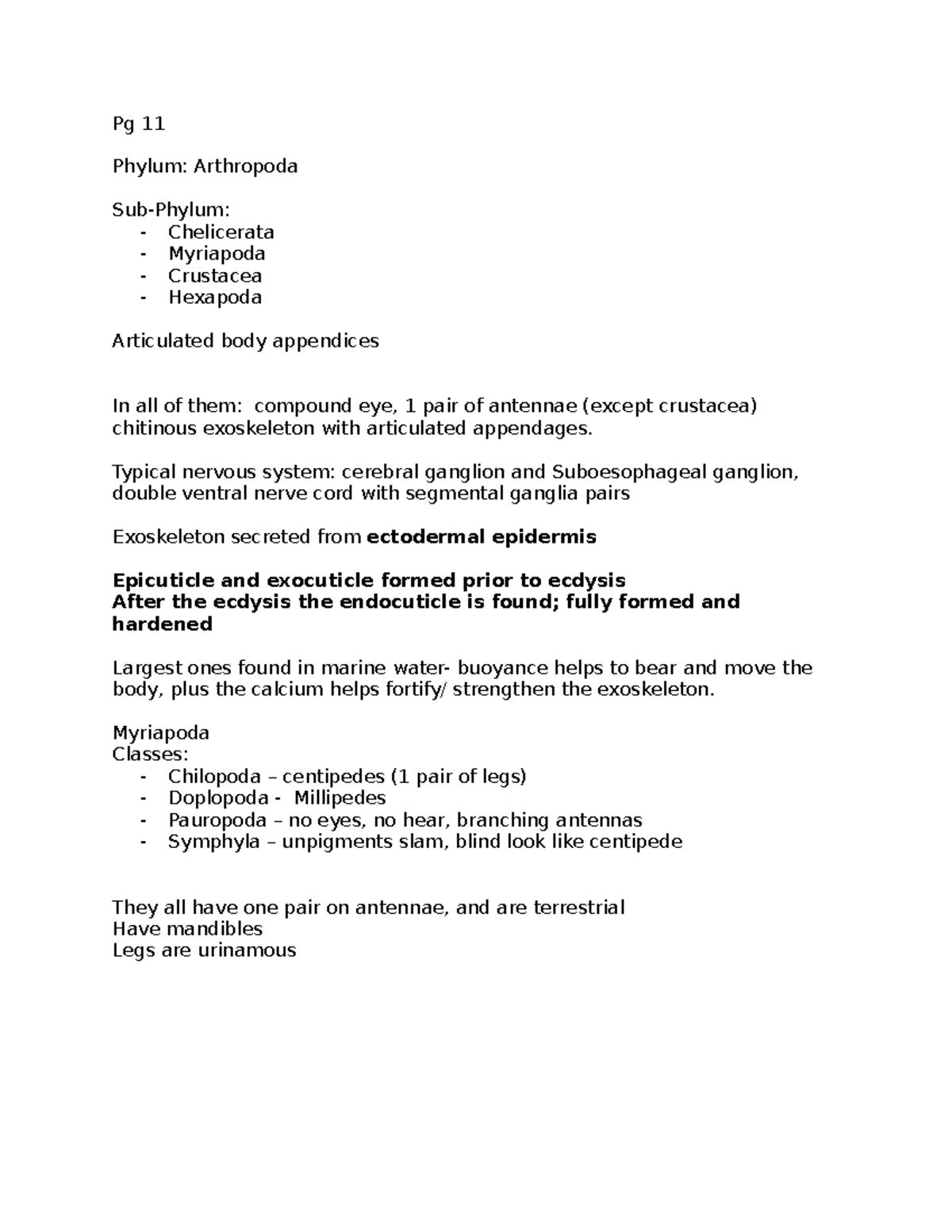 Exam 2 Notes - study noted on animal diversity - Pg 11 Phylum ...