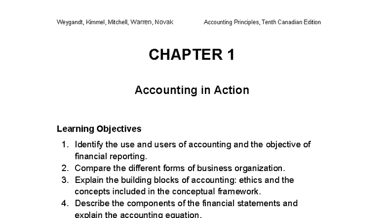 Weygandt, Kimmel, Mitchell, Warren, Novak Accounting Principles, 10th ...