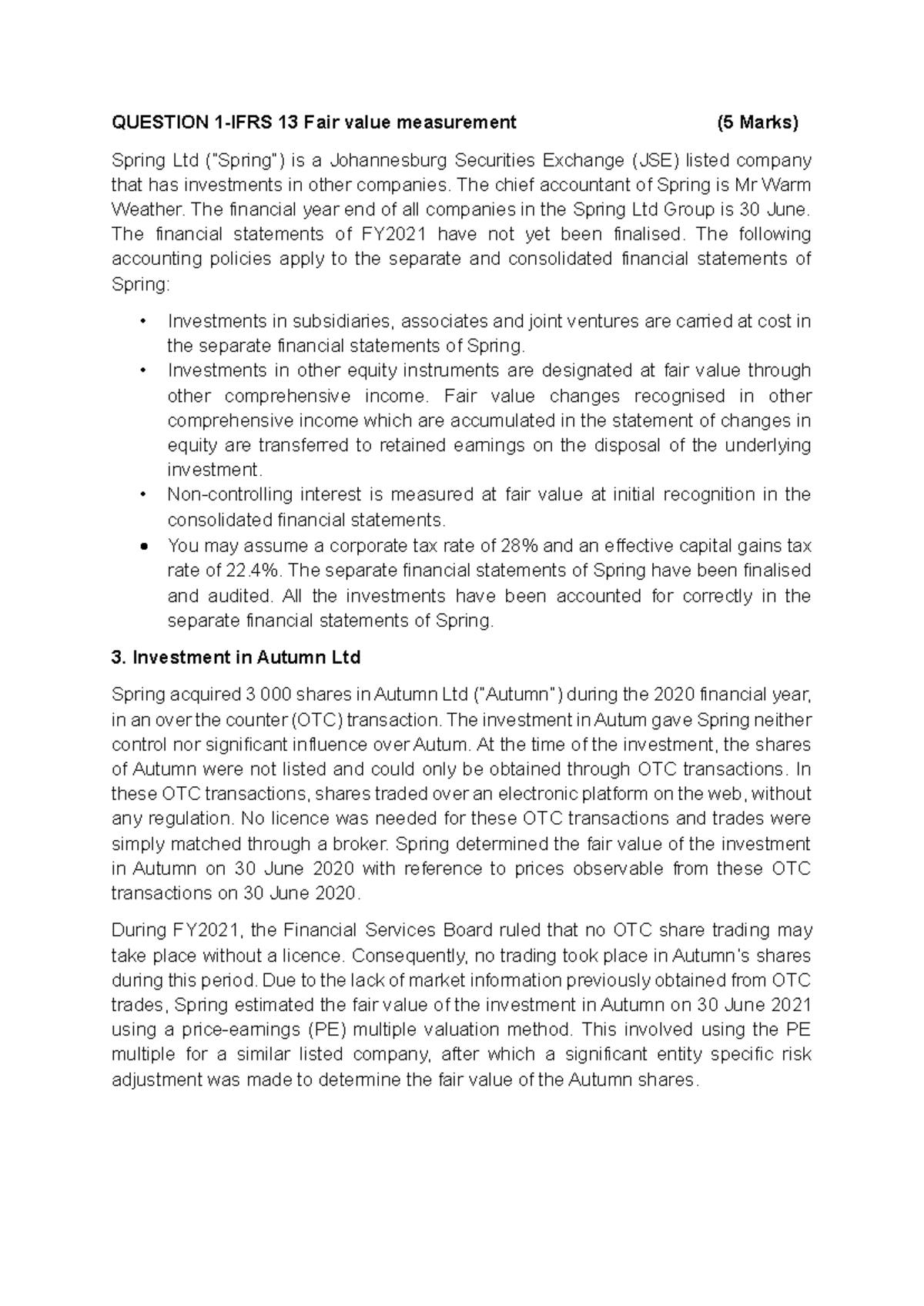 Tut 5 IFRS 3, 10, 13: Fair Value Measurement Discussion - Studocu