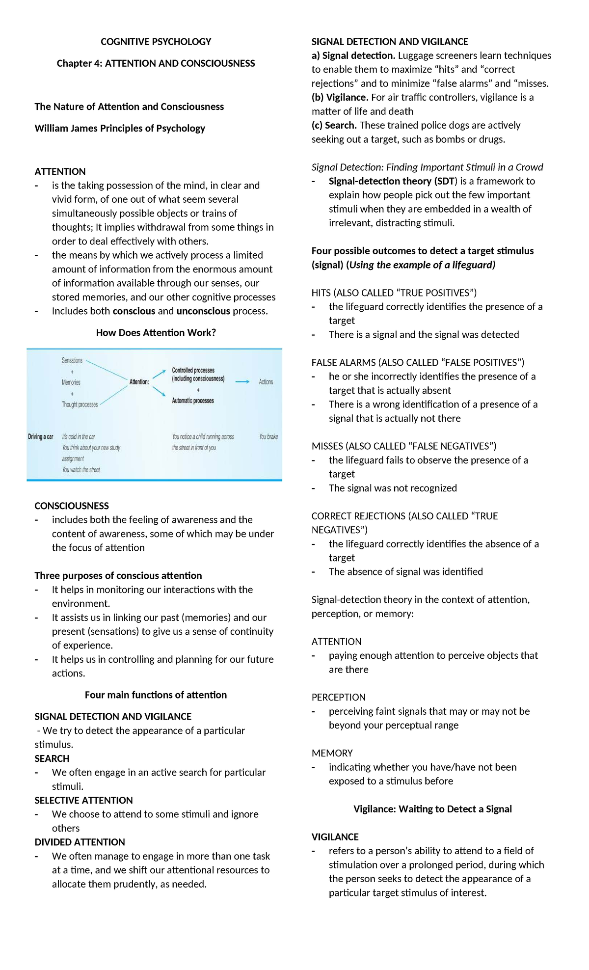 Cognitive Psychology Chapter 4 Attention And Consciousness Insights