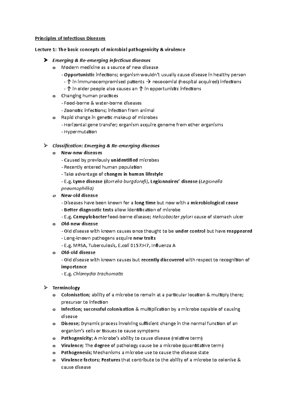 Principles of Infectious Diseases notes - Principles of Infectious ...