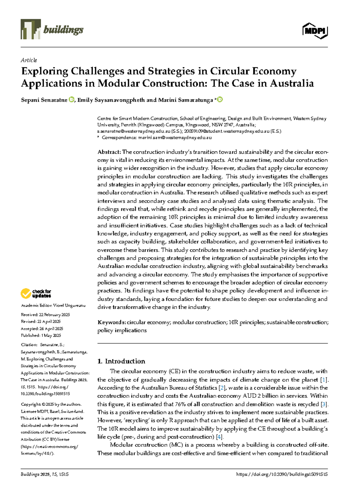 Exploring 10R Principles in Circular Economy for Modular Construction ...