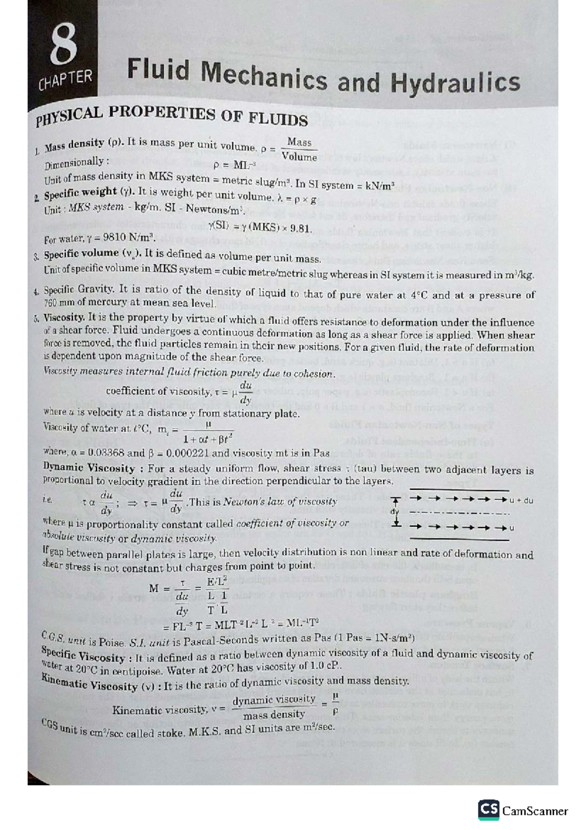 Fluid Mechanics and Hydraulics: Physical Properties of Fluids (Module 2 ...
