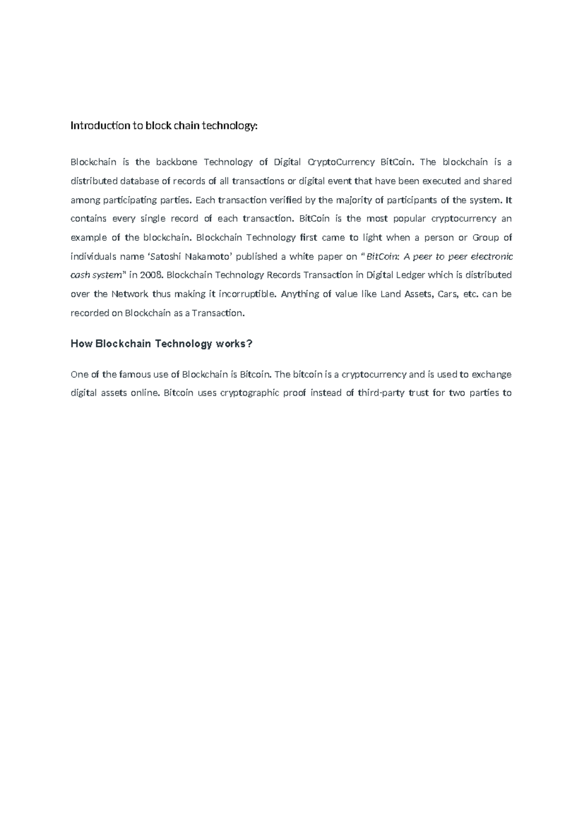 Unit 1 Notes - Understanding Blockchain Technology in Cloud Computing ...