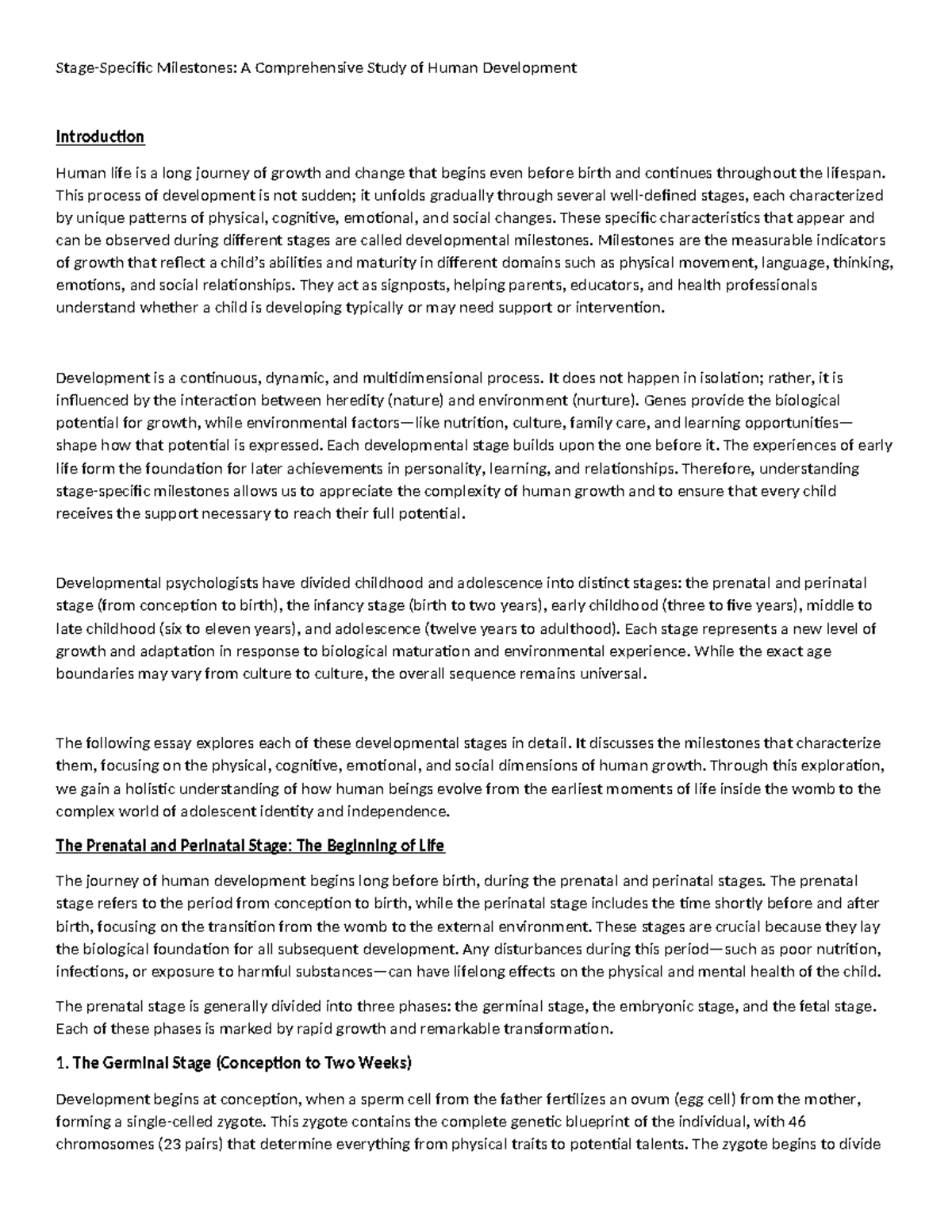 CD 101: Milestones in Human Development - A Comprehensive Overview ...