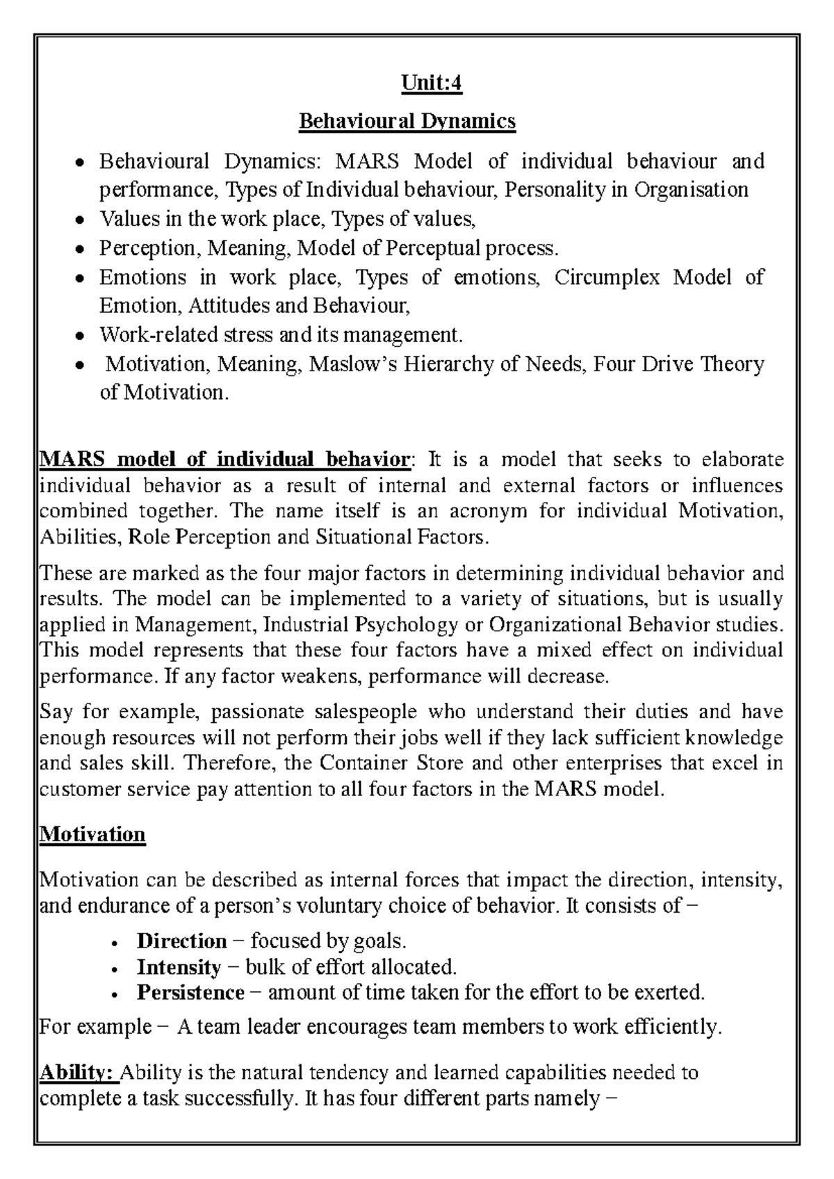 PMOB 4 - Principles of Management & Organizational Behavior Notes - Studocu