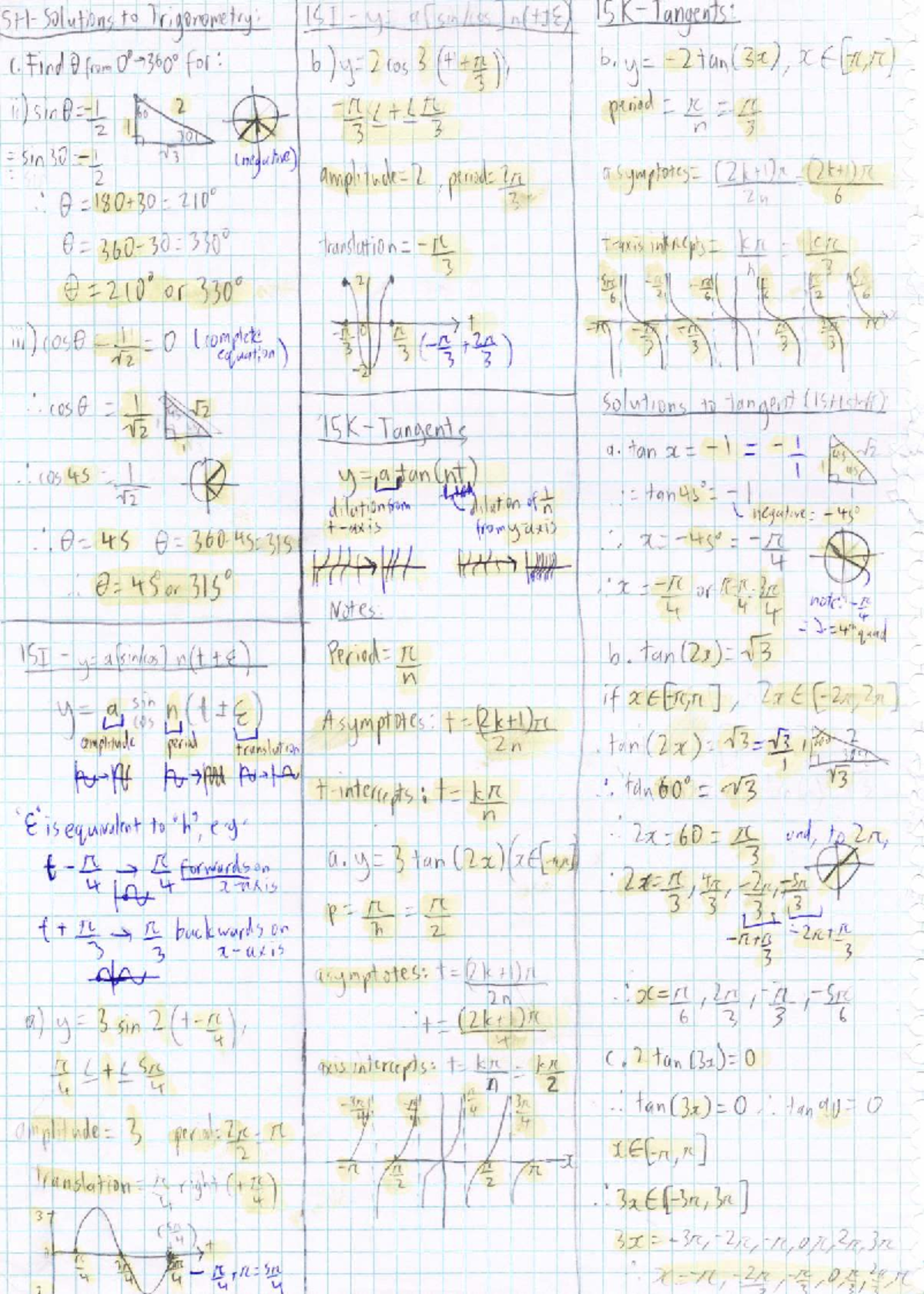 BRW900F0CD80DC7 Trigonometry Notes: Solutions & Asymptotes Analysis ...