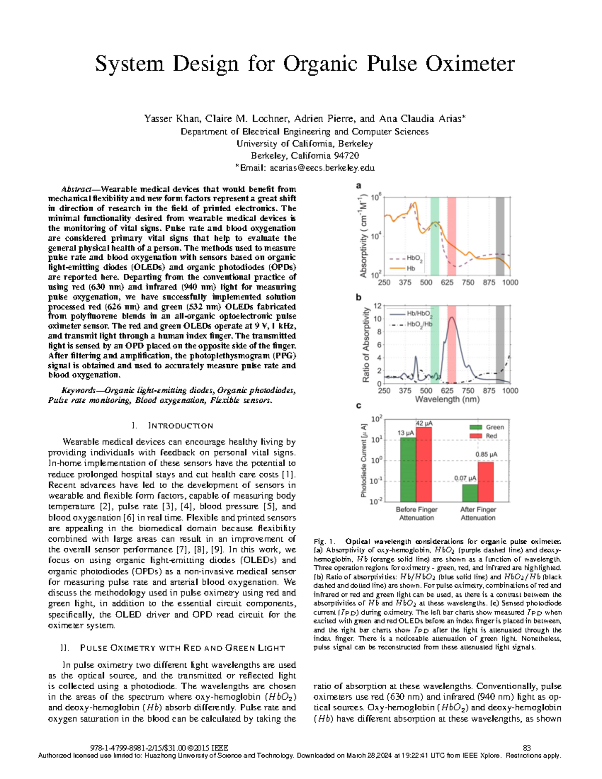 System Design for Organic Pulse Oximeter: 2015 Case Study - Studocu