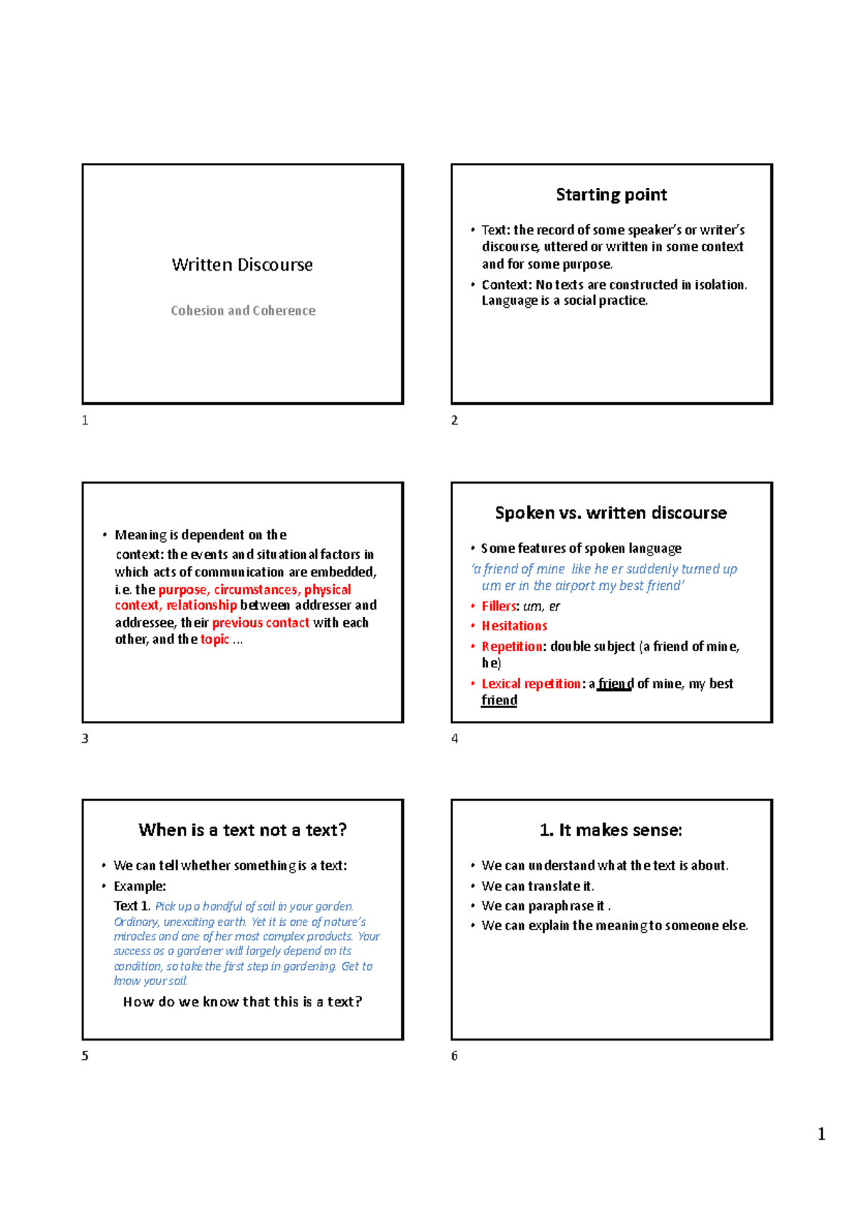 Discourse Analysis: Written Discourse, Coherence & Cohesion (Course ...