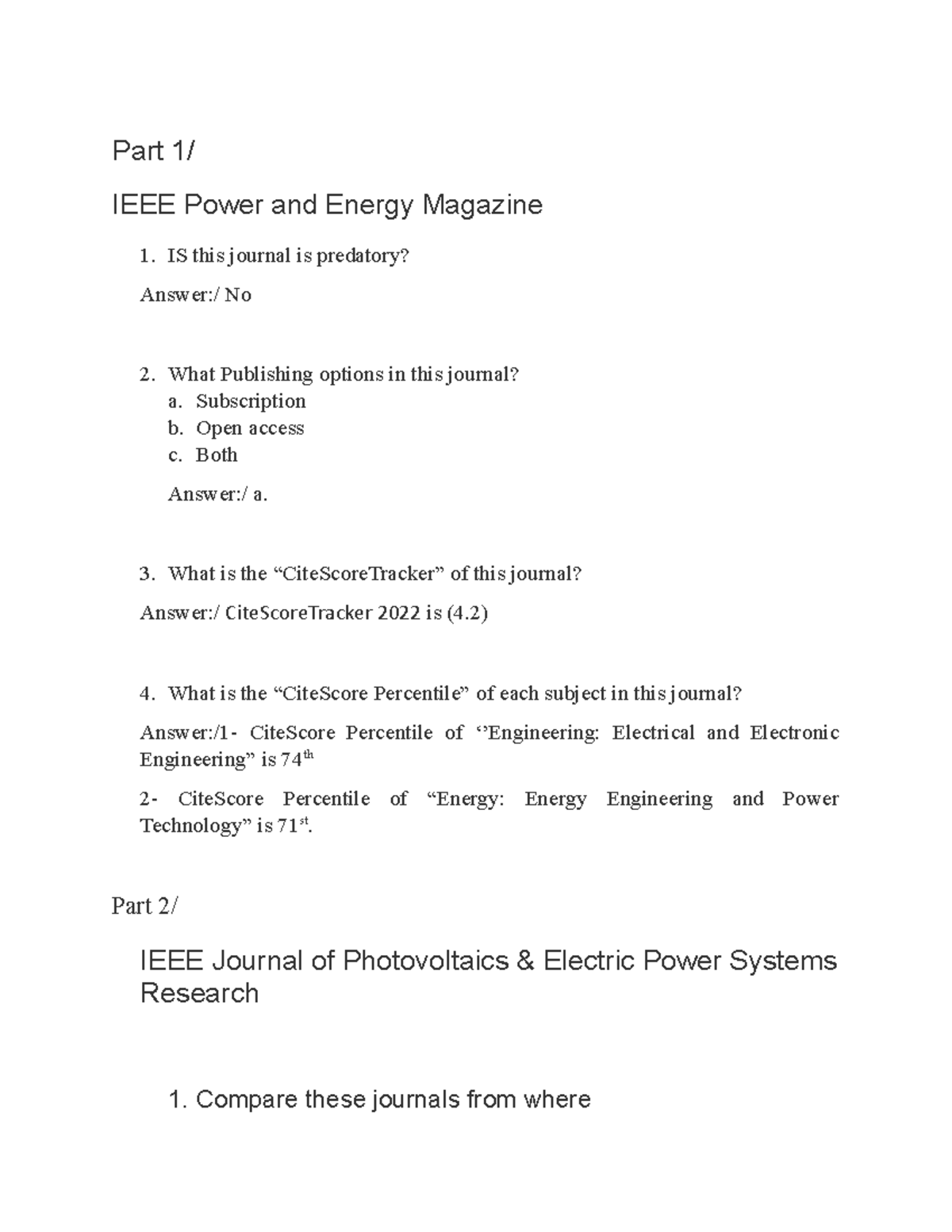 IEEE Power & Energy Journal Analysis - Assignment 2 - Studocu