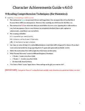 Haramase Simulator - guide - Character Achievements Guide v.4. Reading