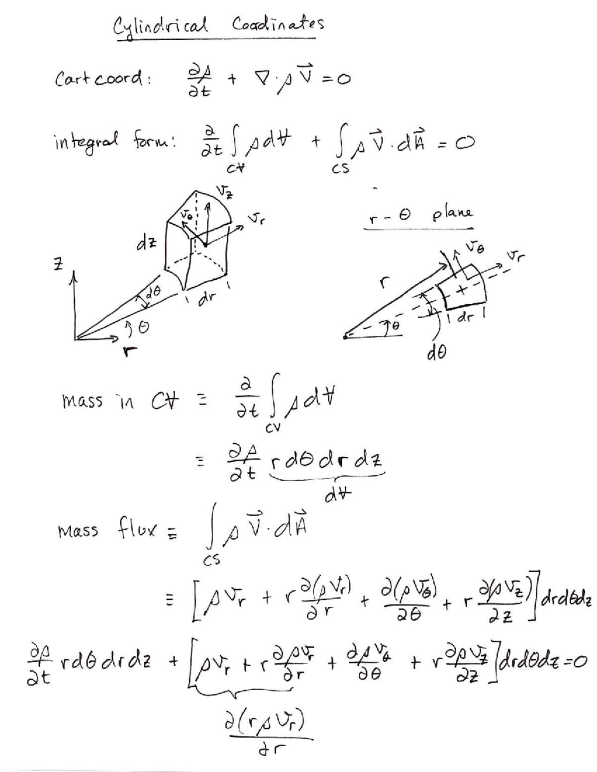 Differential Approach - Cylindrical Coordinates - D20 - AE3602 - Studocu