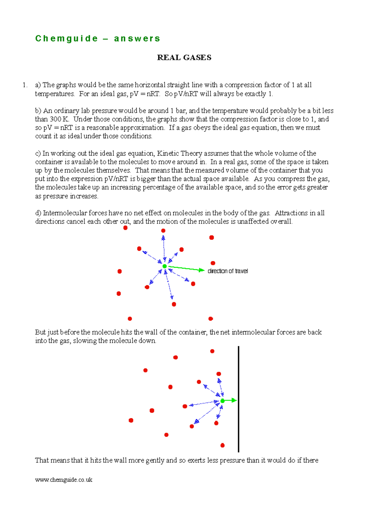 Chem guide real gases - lecture notes - C h e m g u i d e – a n s w e r ...