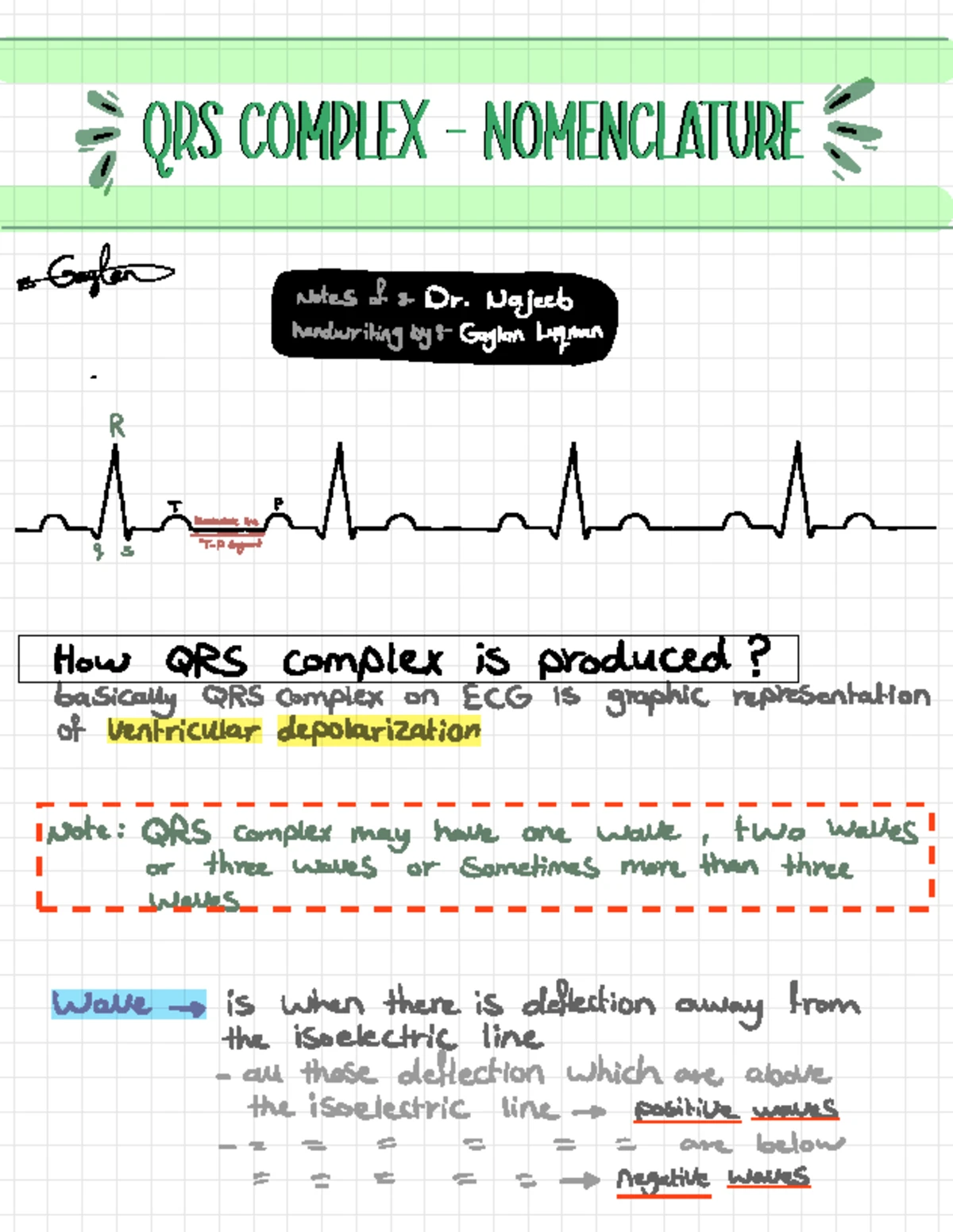 QRS Complex Analysis in Chest Leads - Med 101 Lecture Notes - Studocu