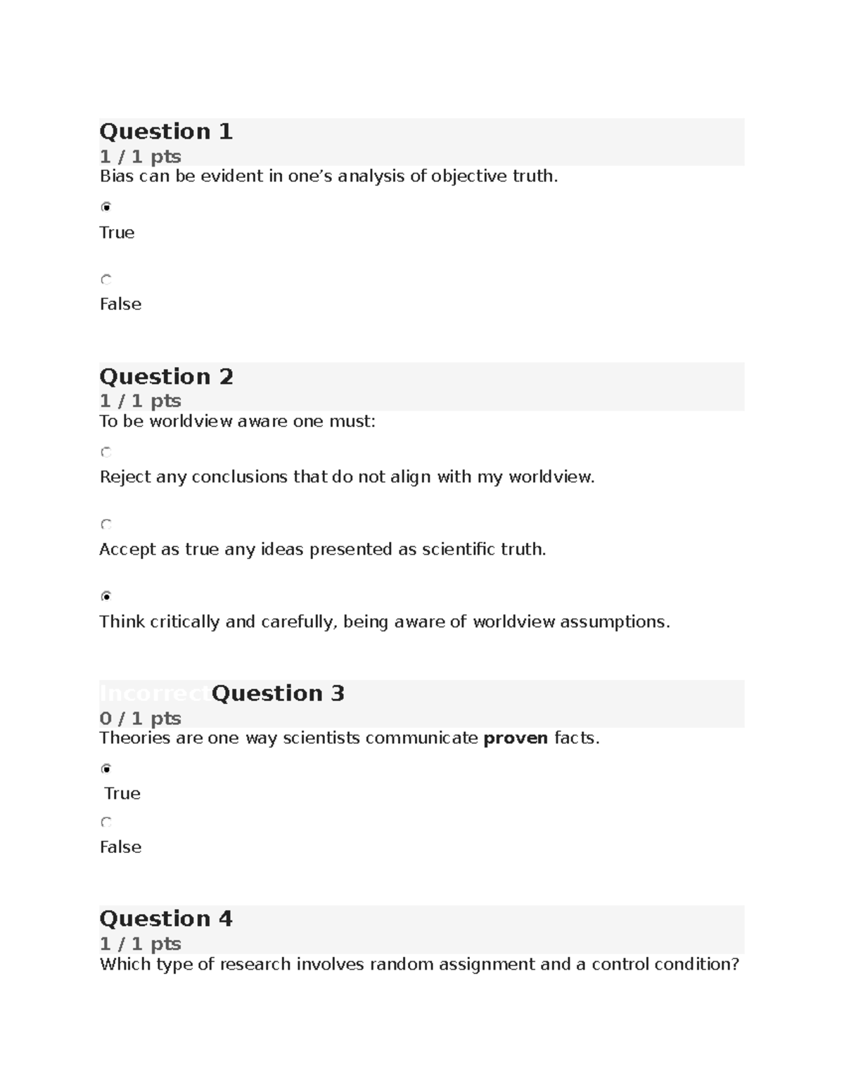 Quiz 2 - PSY 101 Psychology Concepts and Bias Analysis - Studocu