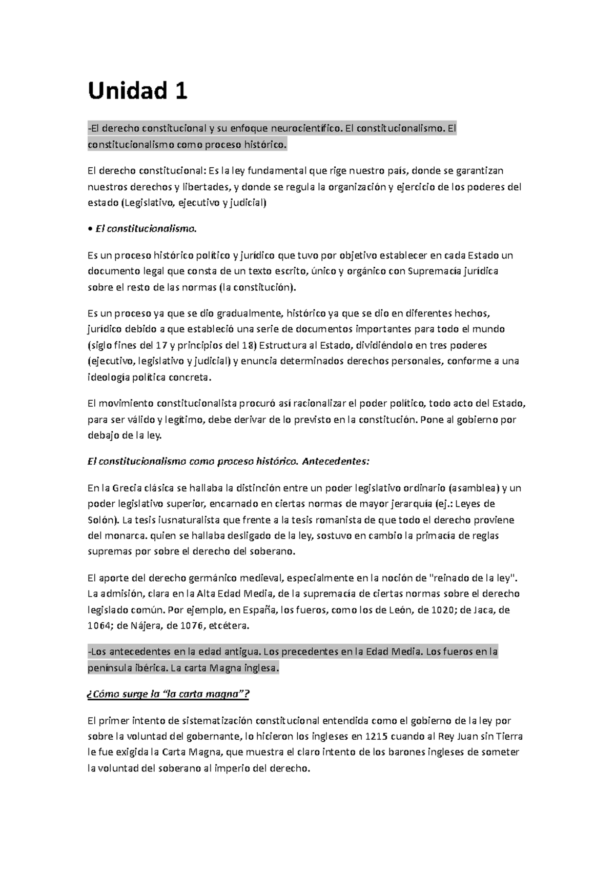 Preparación para el Examen Final de Derecho Constitucional 1 - Studocu