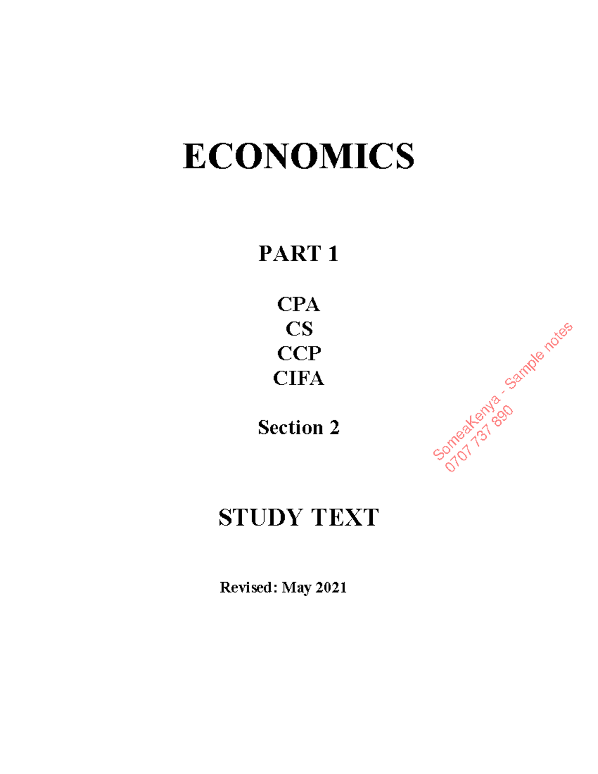 PAPER NO. 4: Economics Study Notes - Micro & Macroeconomics Overview ...