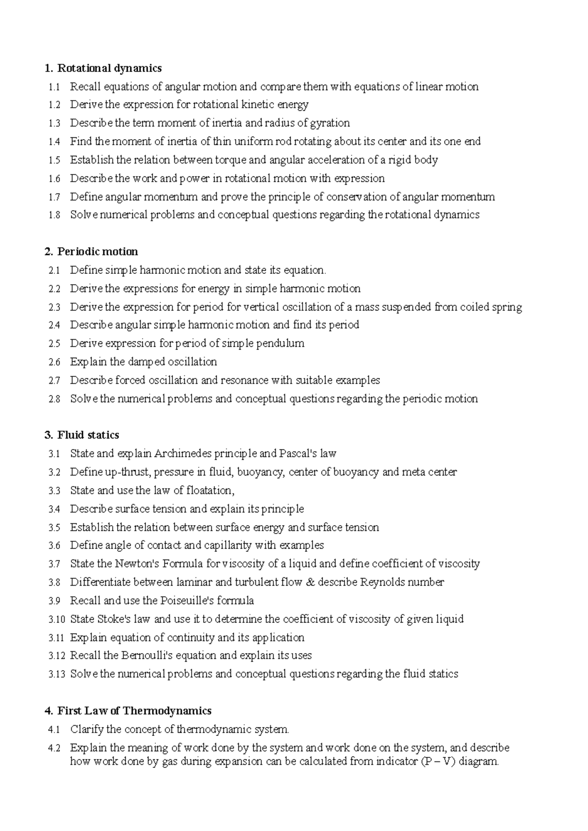 Physics Curriculum Overview: Key Concepts and Equations - Studocu