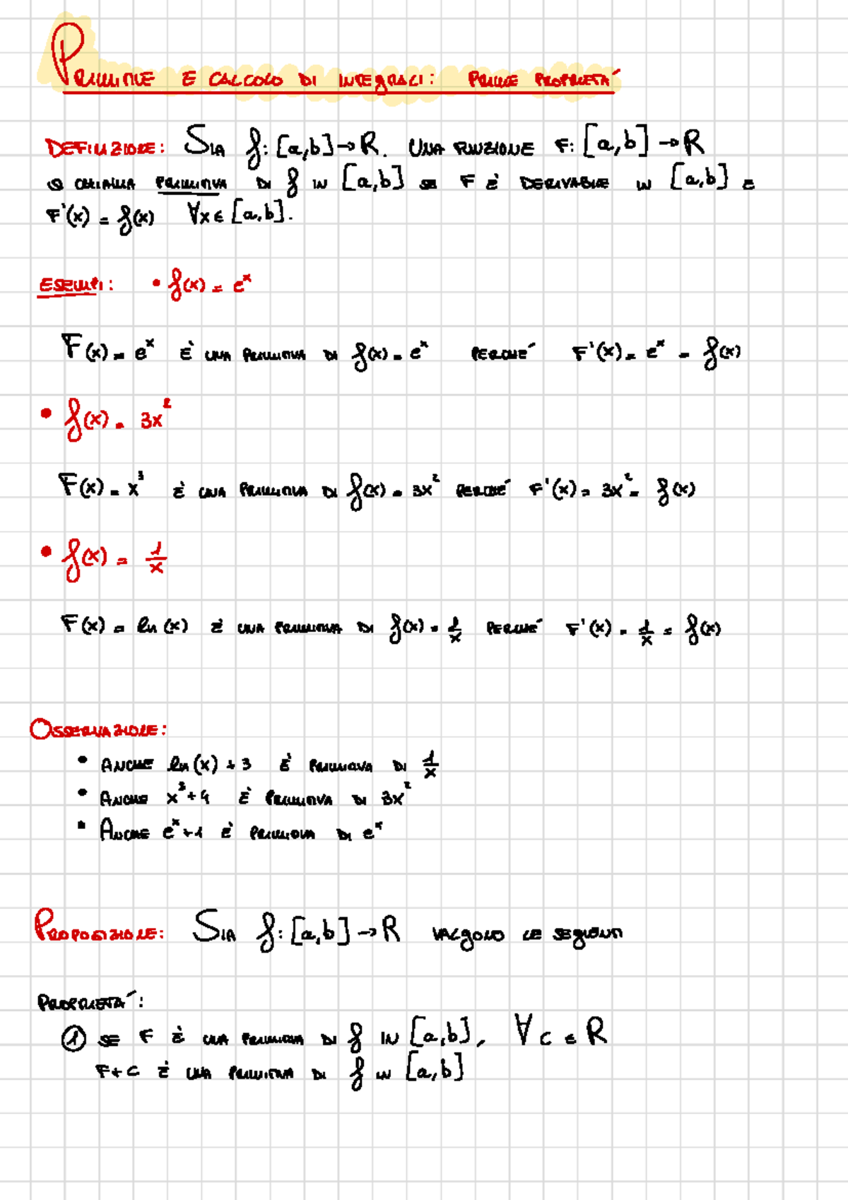 Matematica formule - PRIMINE E CALCOLO DI INTEgRACI: PRICE PROPRIETA ...