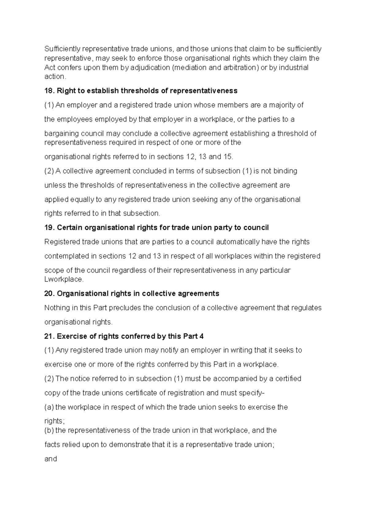 Labour Law: Organisational Rights and Collective Agreements Overview ...