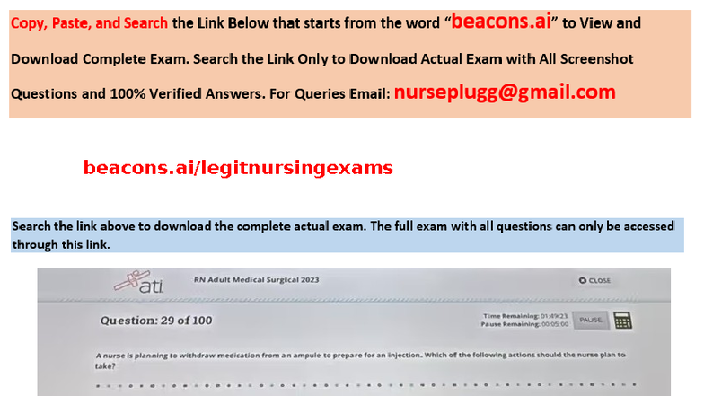 Pass ATI RN Med-Surg 2025 Proctored Exam: 100 NGN Questions & Answers ...