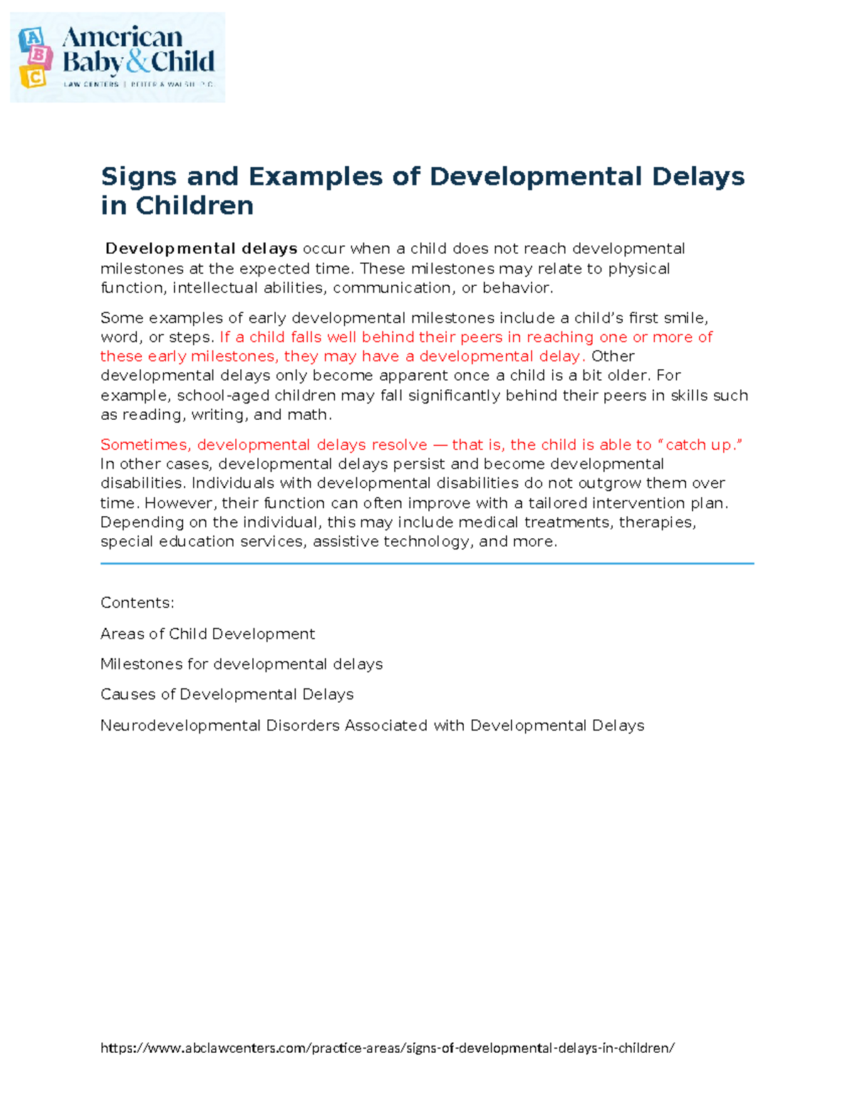 Signs and Examples of Developmental Delays in Children: A Comprehensive ...