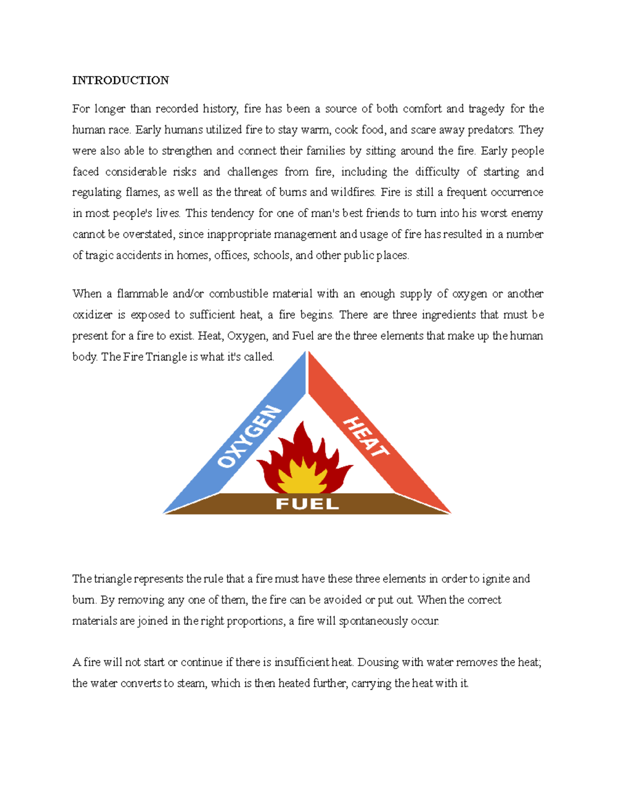 Proposal - INTRODUCTION For longer than recorded history, fire has been ...