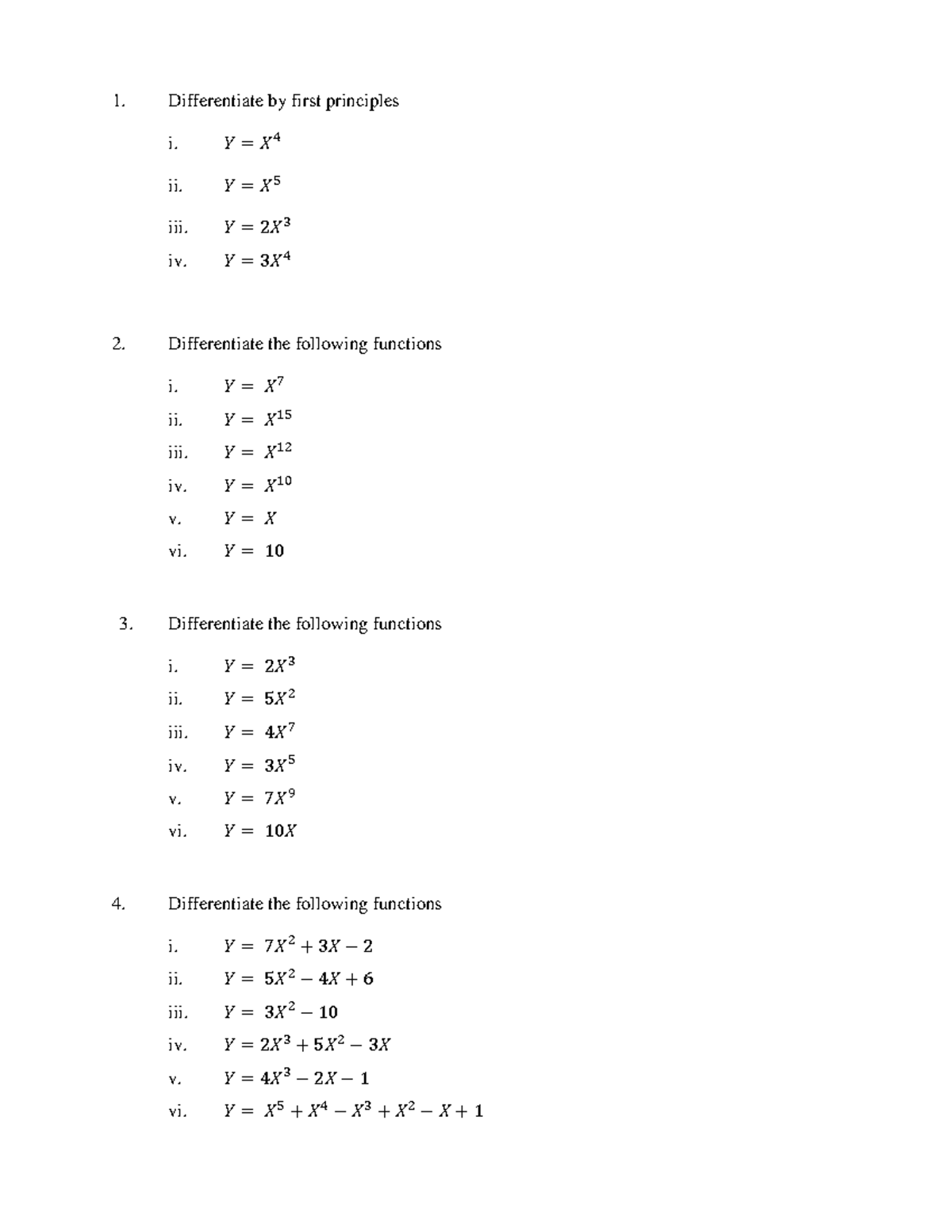 Differentiation Exercises I - Management Accounting - Differentiate by ...