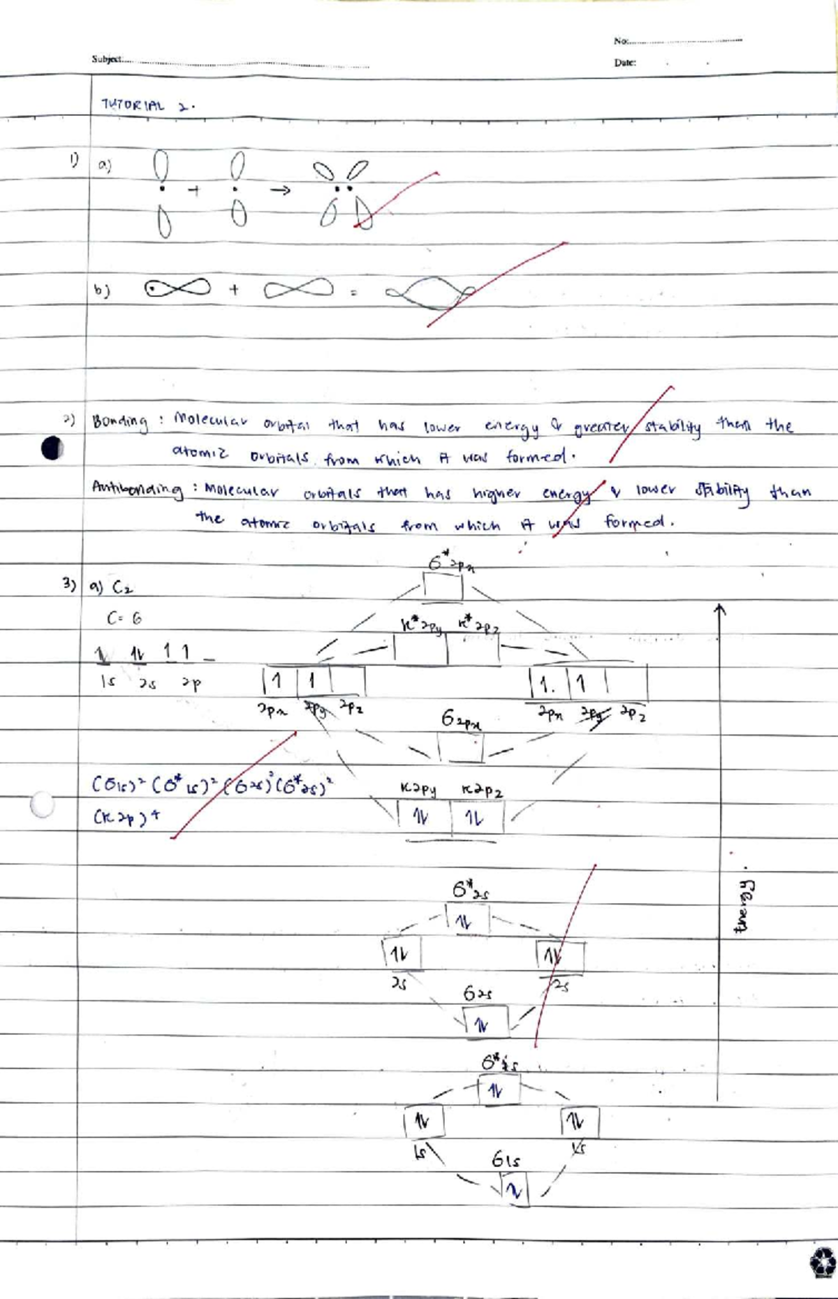 CHM361 Tutorial 2: Molecular Orbital Theory and Bonding Concepts - Studocu
