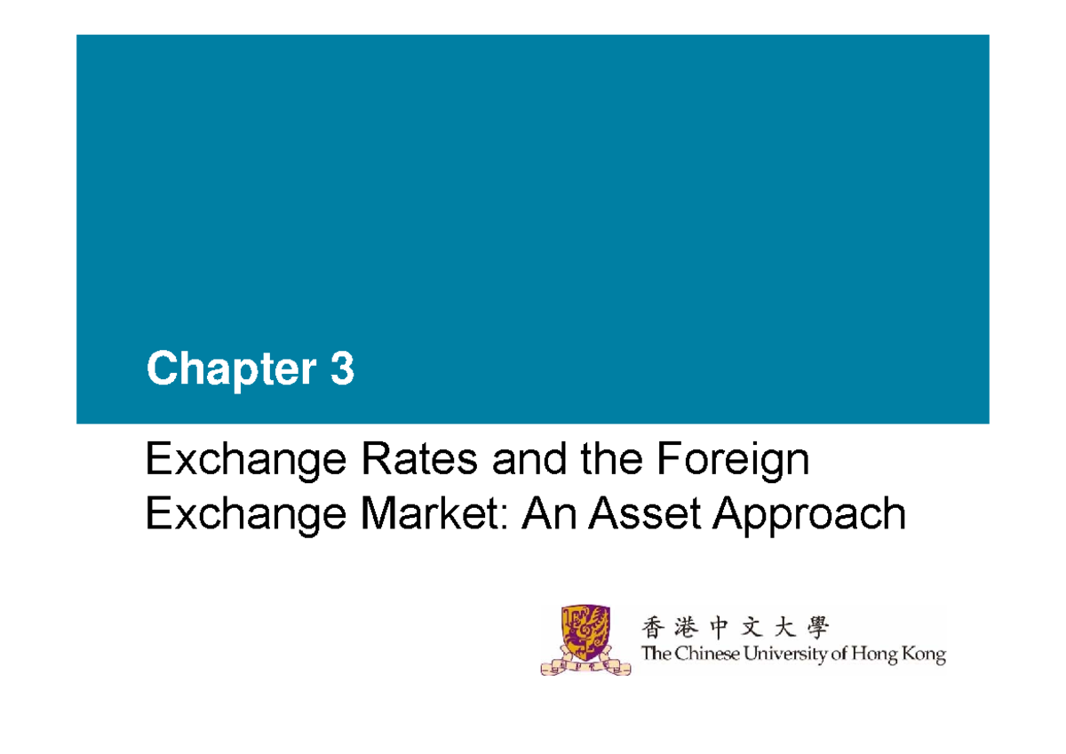 INTL Macro 3: Exchange Rates & Foreign Exchange Market Overview - Studocu
