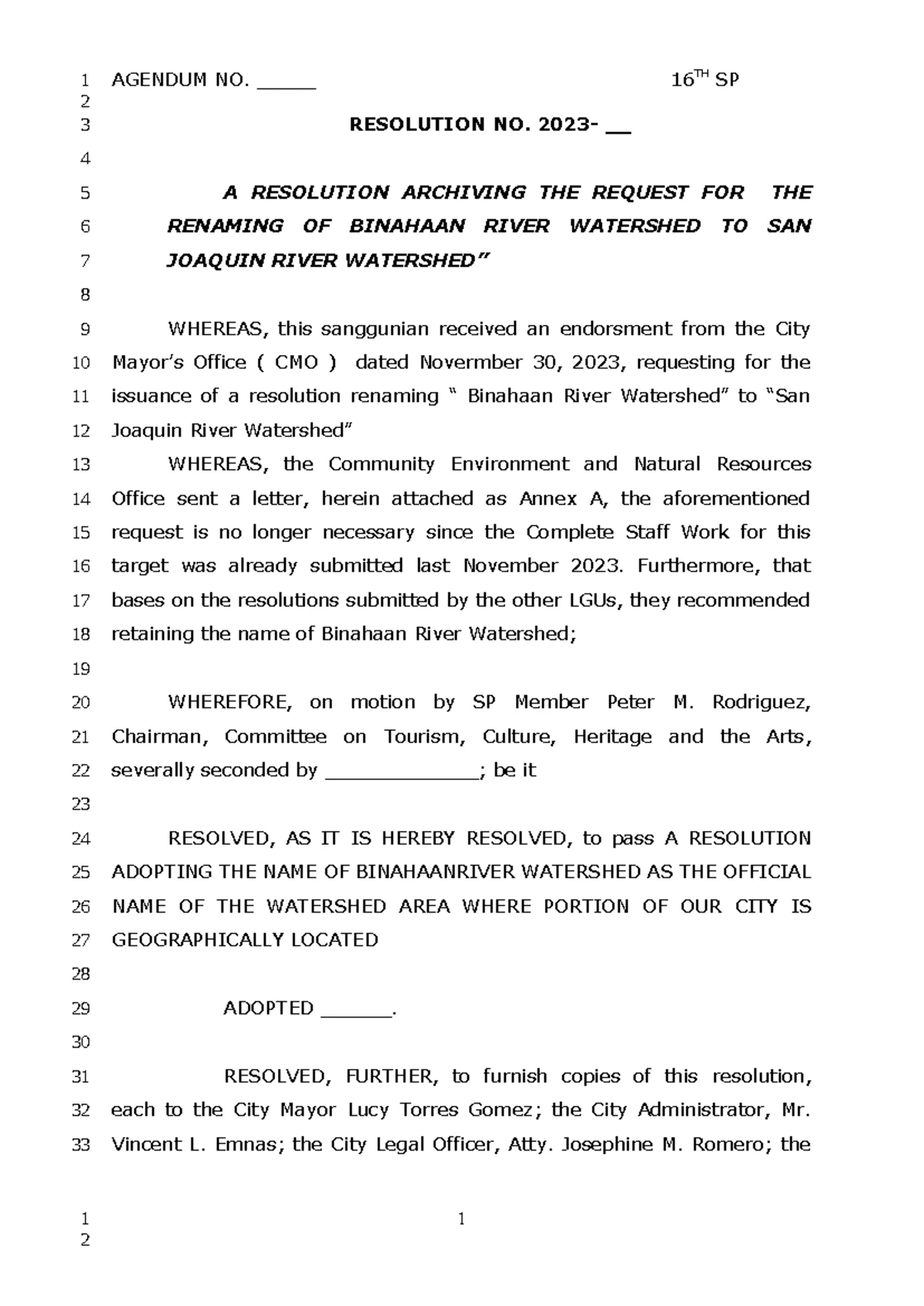 CY 2024 SP Resolution No. 2 - Approving Supplemental AIP of Ormoc - Studocu