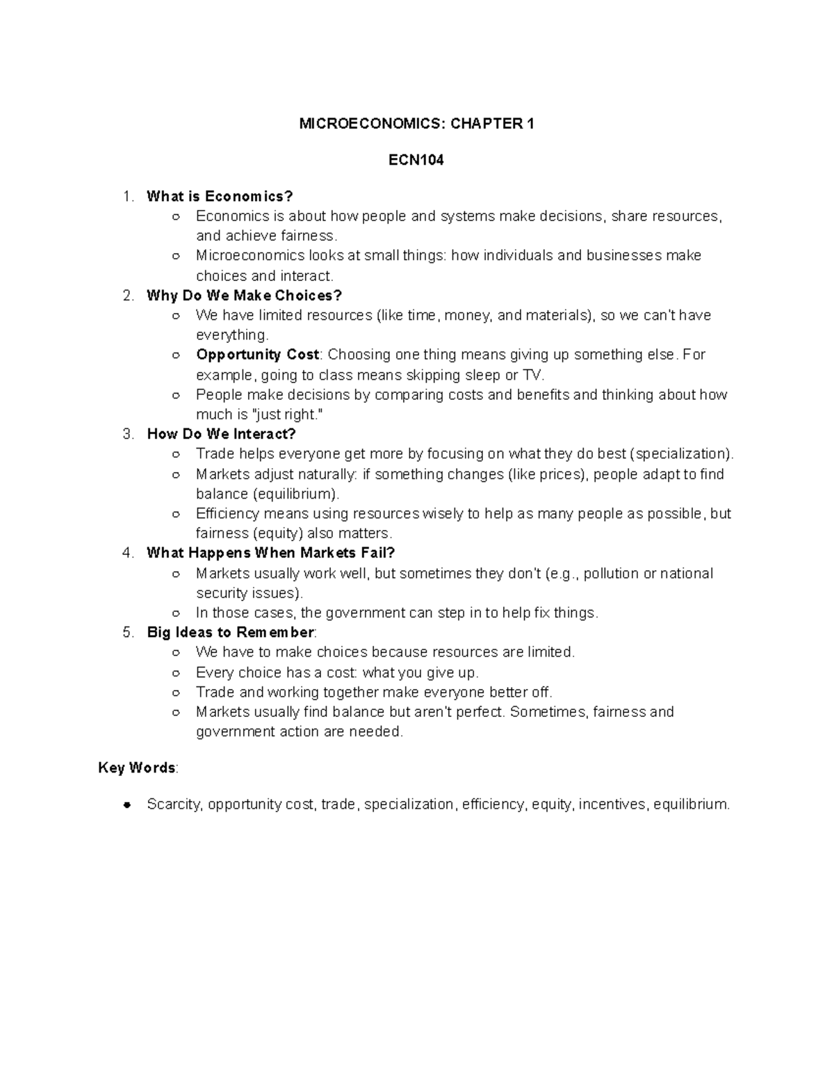 Microeconomics Chapter 1 - MICROECONOMICS: CHAPTER 1 ECN What is ...