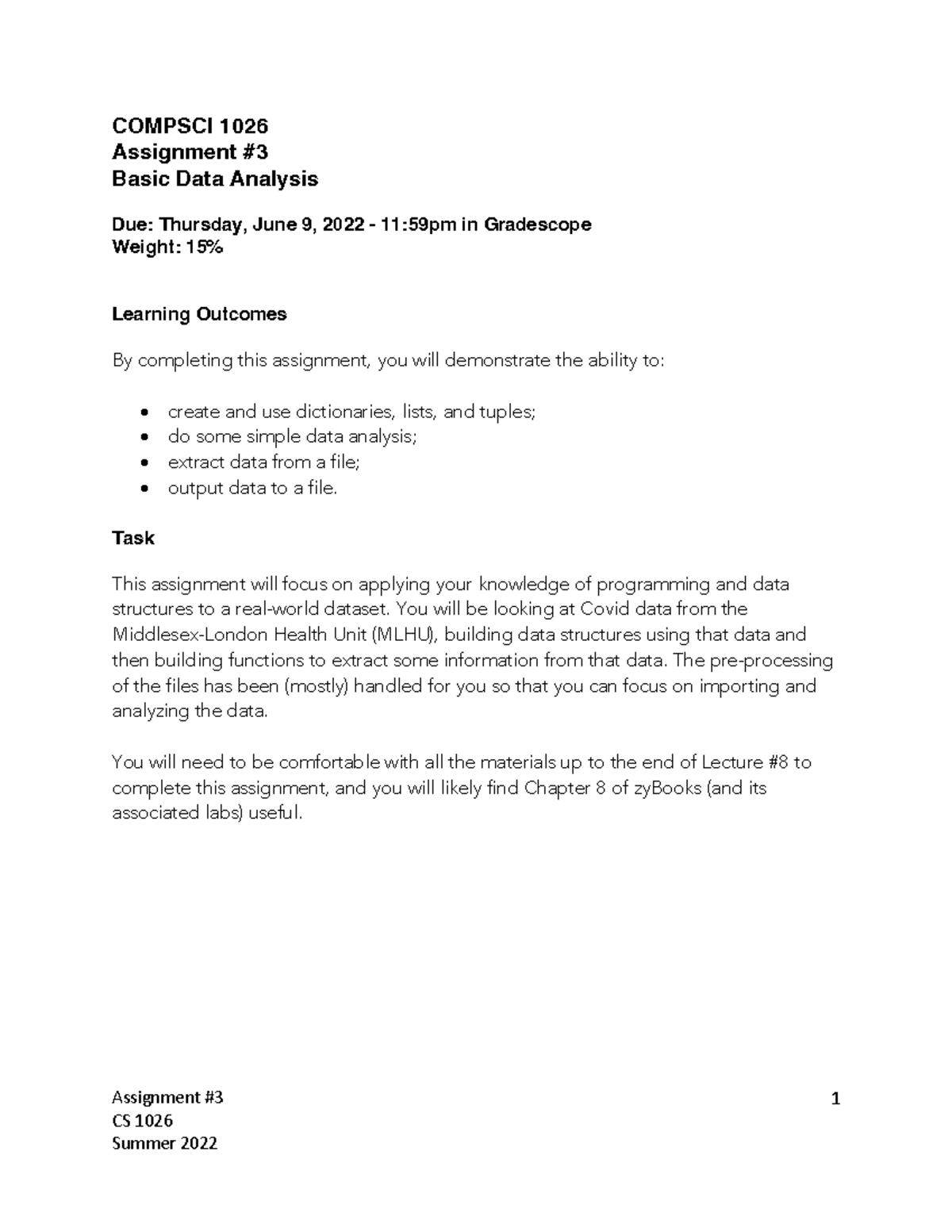 CS 1026 Assignment 3: Data Analysis on COVID Vaccination Stats - Studocu