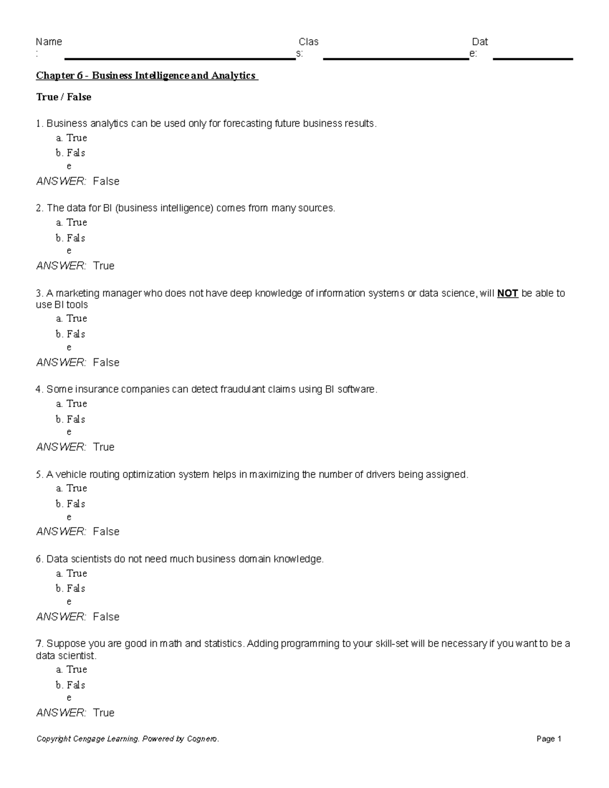 Chapter 6 Review: Business Intelligence and Analytics Quiz Insights ...