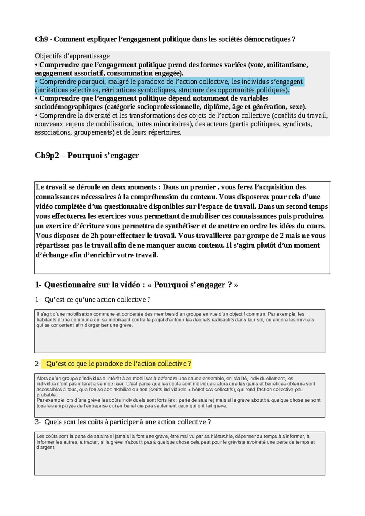 Ch9 - Compréhension de l'engagement politique en démocratie et ses ...